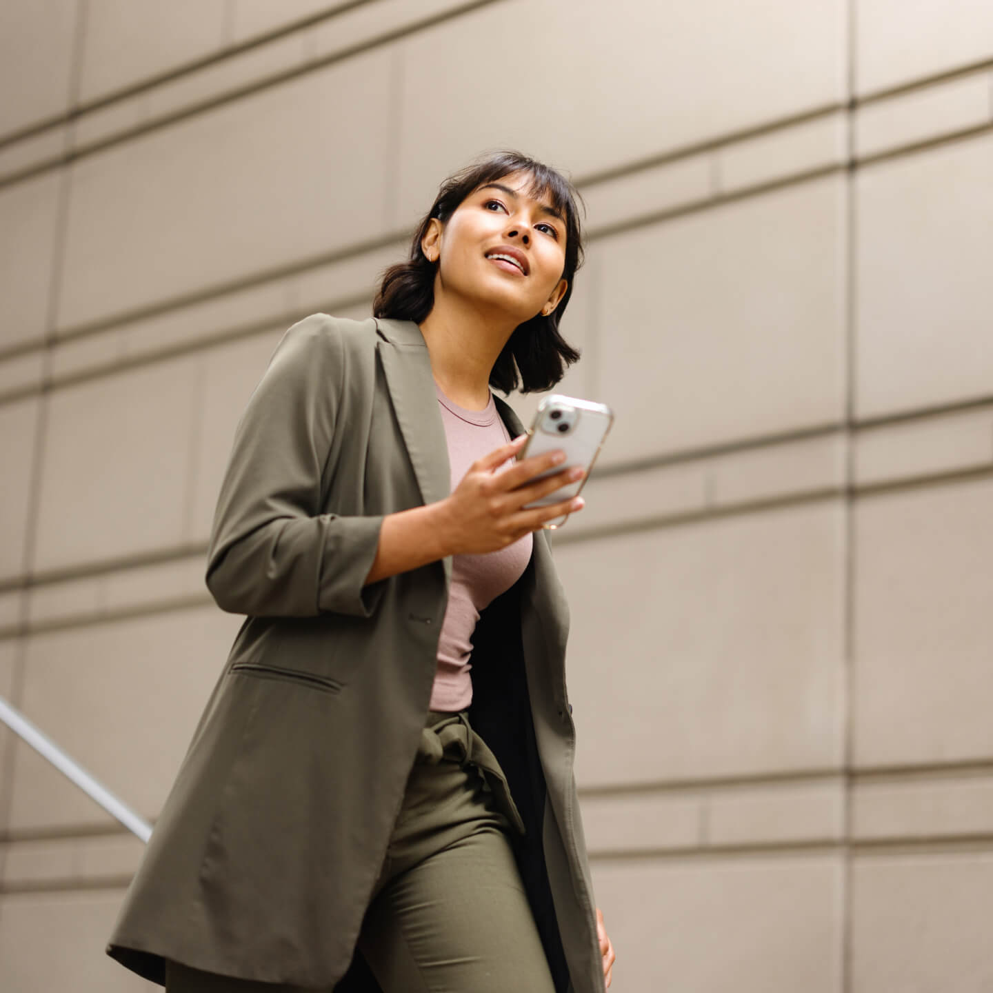Businesswoman walking to office