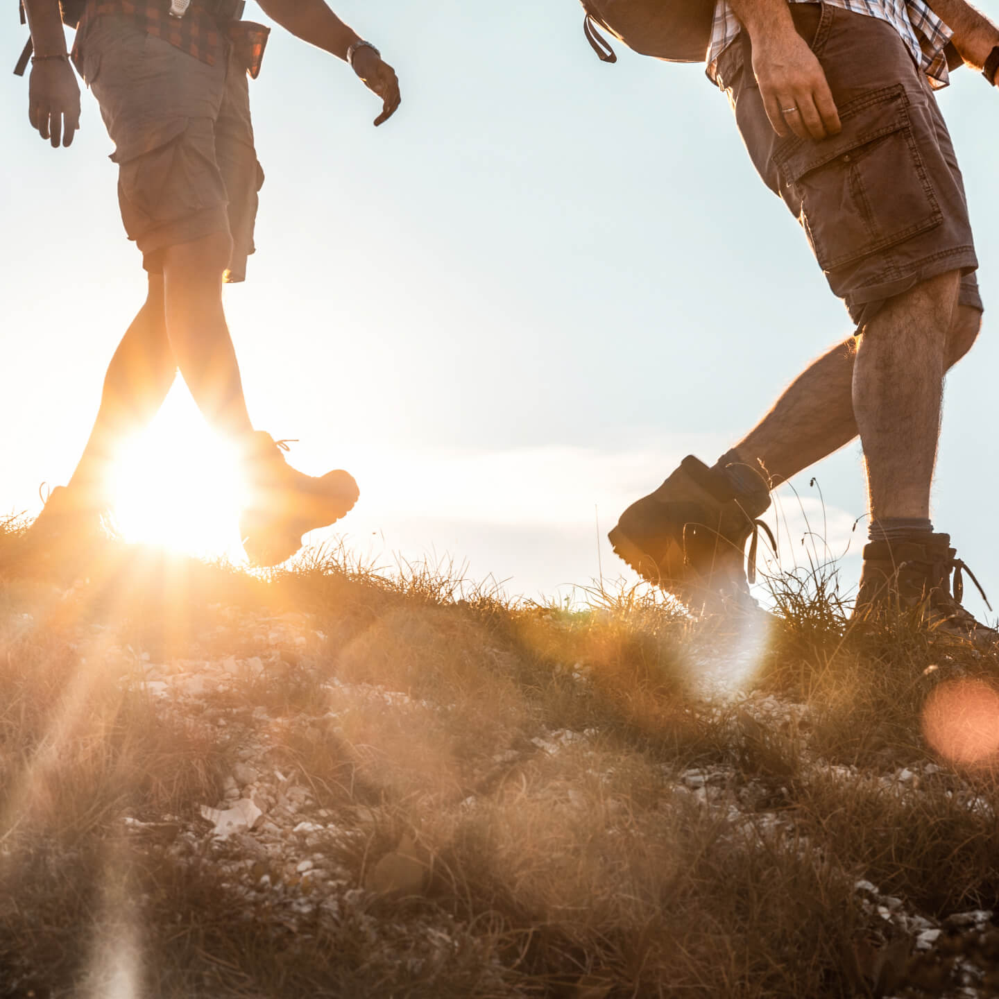 Two people hiking in nature