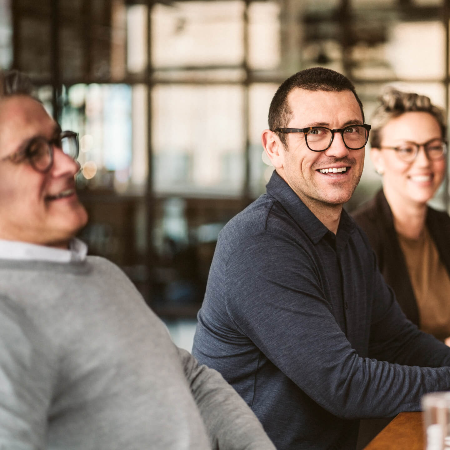Coworkers having a meeting